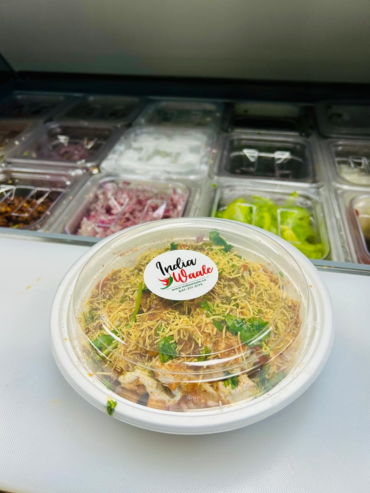Papri chaat with chutneys